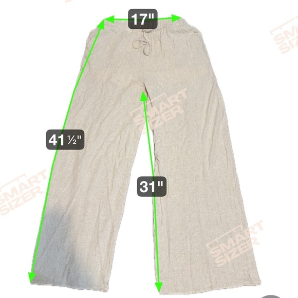 Baltic Born Cream Linen Blend Wide Leg Pants - XL - NWT B8 - Picture 7 of 8